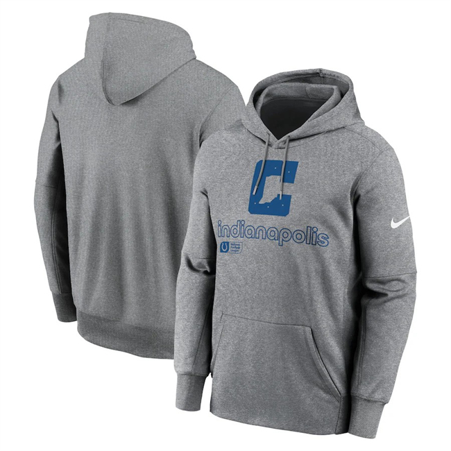 Men's Grey Indianapolis Colts Performance Pullover Hoodie